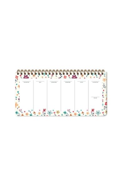 KESKİN COLOR Εβδομαδιαίο Planner 13x27 - Cream Flower