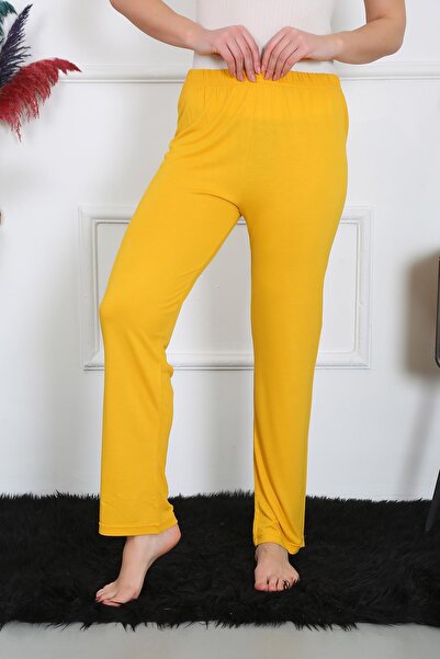 Akbeniz Kadın Pamuk Penye Tek Alt Pijama Sarı 27513