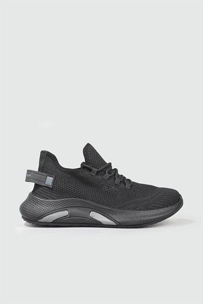 DeriWorld Orthopedic Sole Ultra Comfortable Slip-on Unisex Black Knitwear Sports Shoes