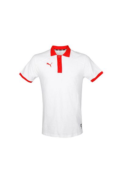 Puma Λευκό μπλουζάκι προπόνησης μπάσκετ Τουρκίας Polo - Γιακάς Polo 60660402