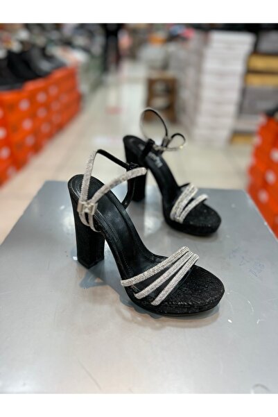 Hacıoğlu Ayakkabı Pantofi cu toc cu platformă Serrace Glittery