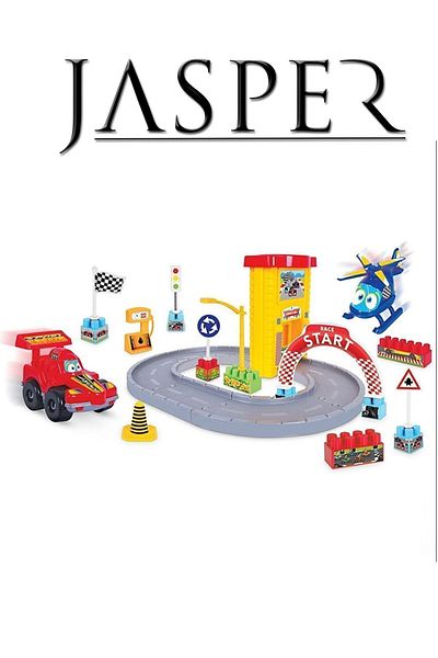 JASPER Smartland Blocks Race Track with Car and Toy
