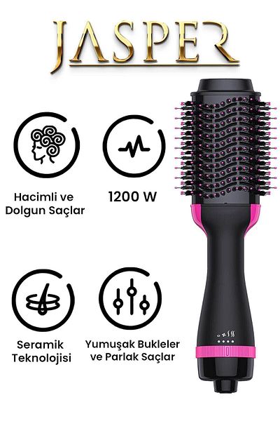 JASPER Ultra Air Blow Hair Styler and Hair Straightener Blow Dryer Comb with Active Ion Technology 1200w