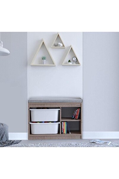 Bienwood Bie 4000 Ahşap Minderli 2li Plastik Çekmeceli Raf