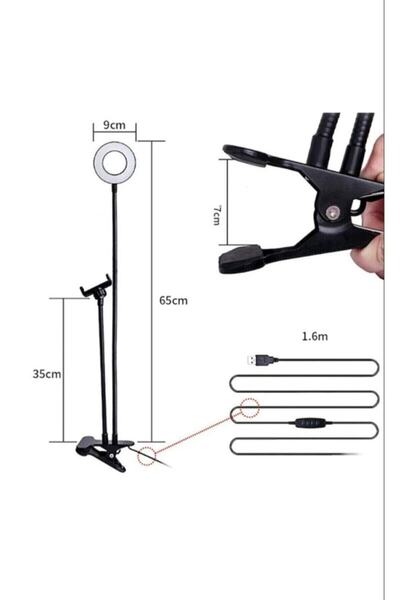 Gringo 13 Inç Rıng Fıll Lıght Led Selfie Halka Işık 24w 5500k Tripod Ile Iphone Akıllı Telefon Makyaj