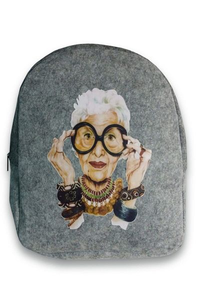 JASPER Τσάντα πλάτης Unisex με στάμπα σε γκρι τσόχα