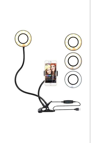 Gringo 13 Inç Rıng Fıll Lıght Led Selfie Halka Işık 24w 5500k Tripod Ile Iphone Akıllı Telefon Makyaj