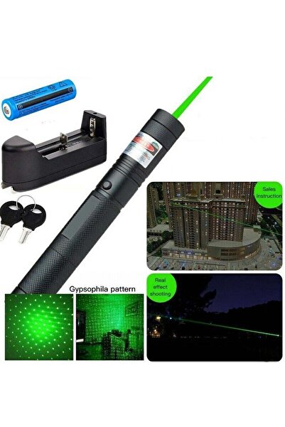 VOLEMİ Volemi V-009 Pro Series Yeşil Lazer Pointer Şarjlı Pilli 1000Mw Cep Boy Lazer