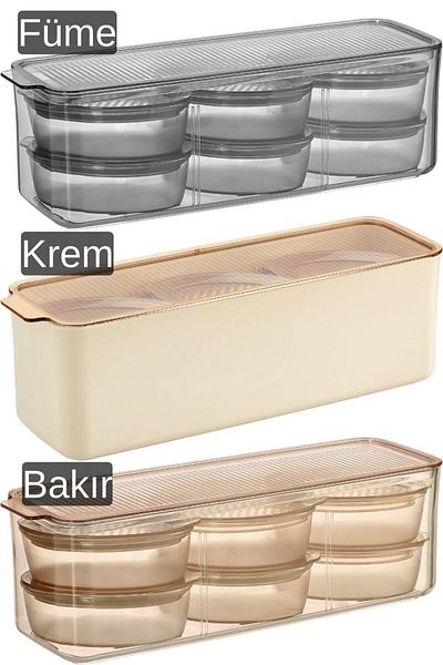 VİP AHMET Vip Ahmet 7 Piece Breakfast Set - Organizer, Vacuum and Air Resistant Smoked