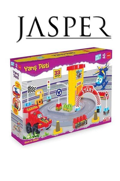JASPER Smartland Blocks Race Track with Car and Toy