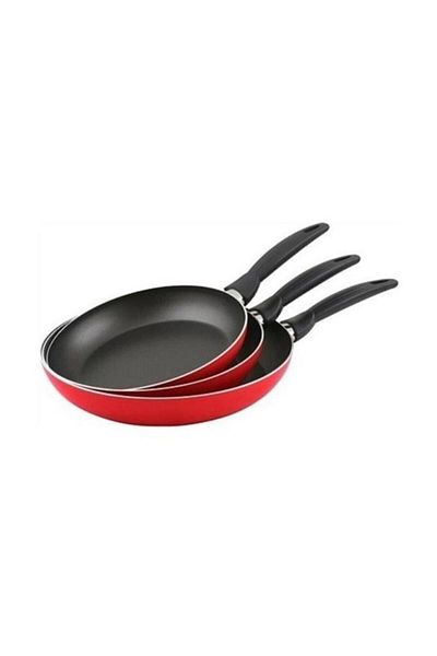 Mehtap 12229 3-Piece Pan Set 18 X 22 X 26 Cm Red