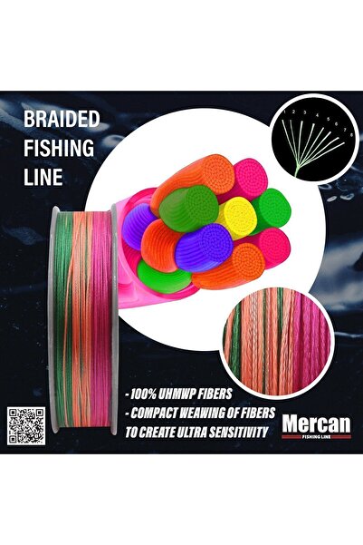 Mercan Platinum X8 Multicolor 300m Rope Pe Knitting - Fish Tape