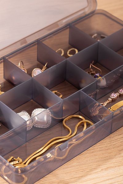 Porsima Org600 Transparent Box Organizer - Bead Jewelry and Organizer with Lid