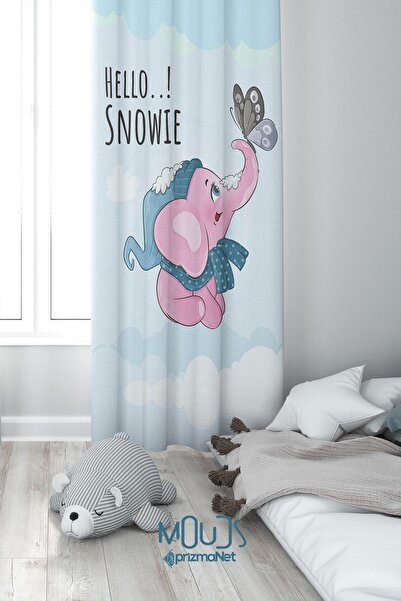 Moud's Рожева замшева штора - Дитяча та дитяча кімната, цифровий друк, екстра...