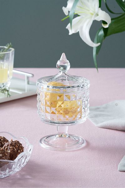 Glamis Selen Concept Vera Model Handmade Glass Cookie Holder with Lid