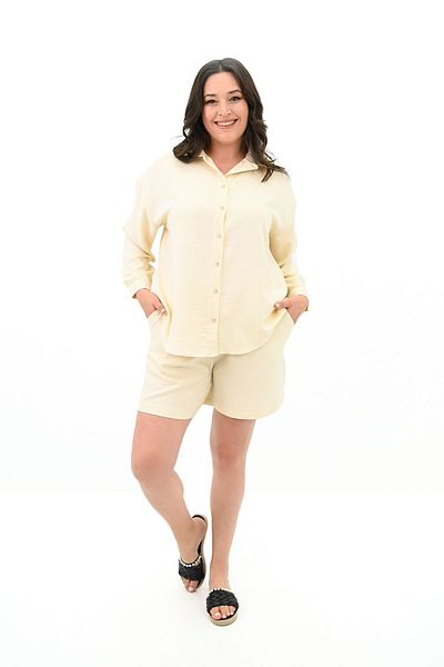 Koza Butik Large Size Linen Shorts Set - 8121-25
