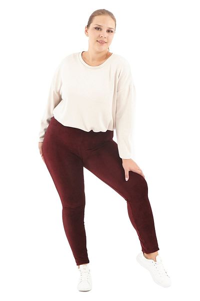 bonbonetti chocolate baby&kids Jambiere din velur burgundy - Plus Size