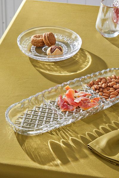 Glamis Selen Concept Cemre Model 3 Compartment Handmade Glass Boat Plate