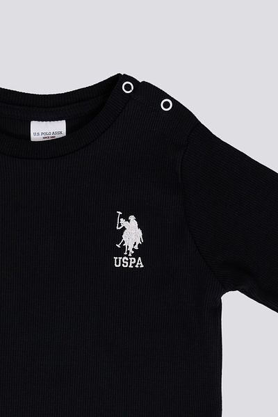 U.S. Polo Assn. Baby Boy Long Sleeve 2 Piece Set - Black