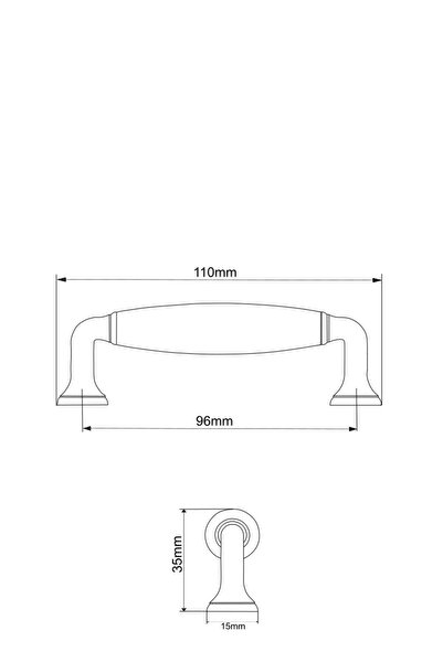 Karan Porselen 96mm Porcelain Furniture Drawer Cloakroom Kitchen Cabinet Handle