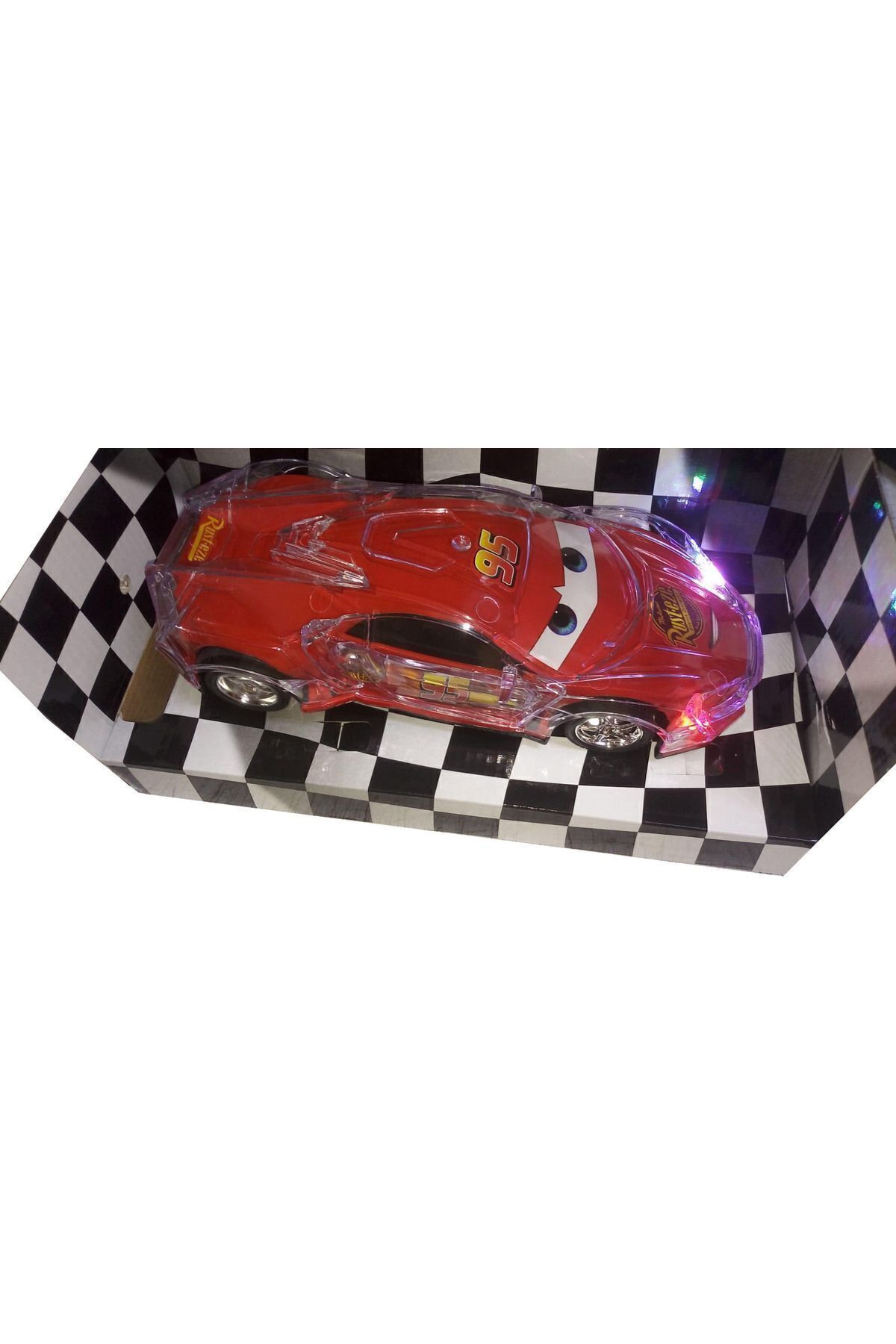 Eğlence Merkezi Farları Yanan Işıklı Şimşek Mekkuin. Pilli Şeffaf Racing Araba