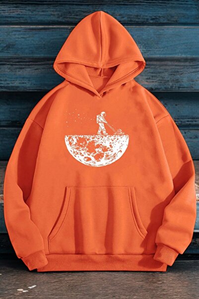 trendypassion Унисекс градинарска блуза с качулка и суитшърт от памук с принт