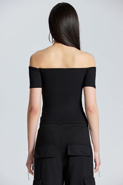 boutiquen 1761 Body cu mânecă scurtă cu detaliu fereastră