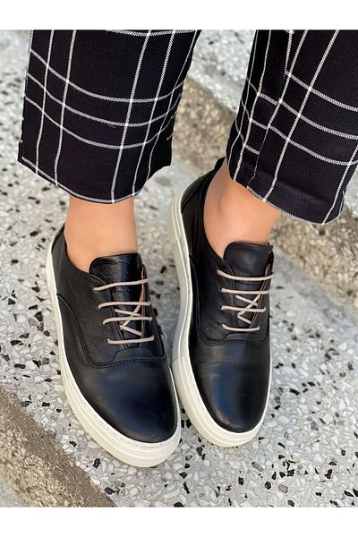 sovrana Genuine Leather Casual Shoes Black