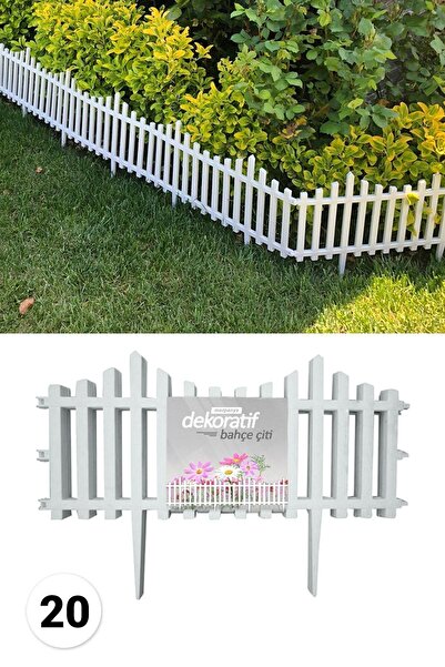 Morpanya Dekoratif Bahçe Çiti Plastik Çit Peyzaj Koruma Panel Çit 20 Adet (11...