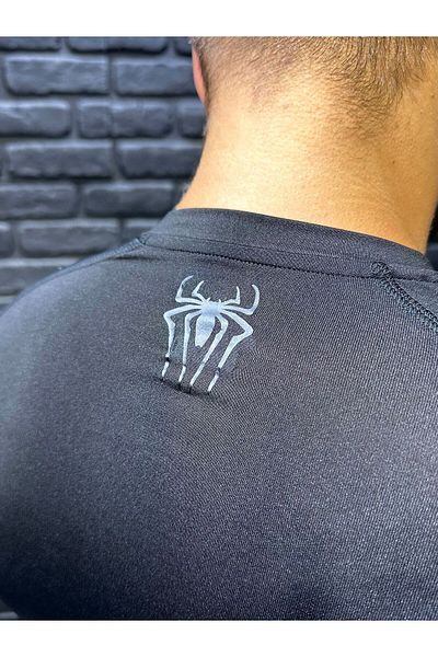 YHM Ανδρικό μπλουζάκι Spiderman Compression Rash Guard Μαύρο αθλητικό μπλουζάκι