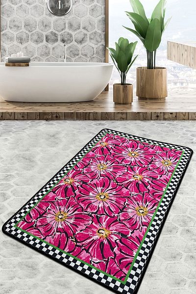 Chilai Home Χαλί μπάνιου Habena 70x120 εκ. Χαλί μπάνιου, Χαλάκι μπάνιου που πλένεται αντιολισθητική βάση Εγγυημένη Djth