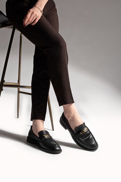 Marjin Damen-Loafer-Freizeitschuhe mit Schnalle Cesar Schwarz