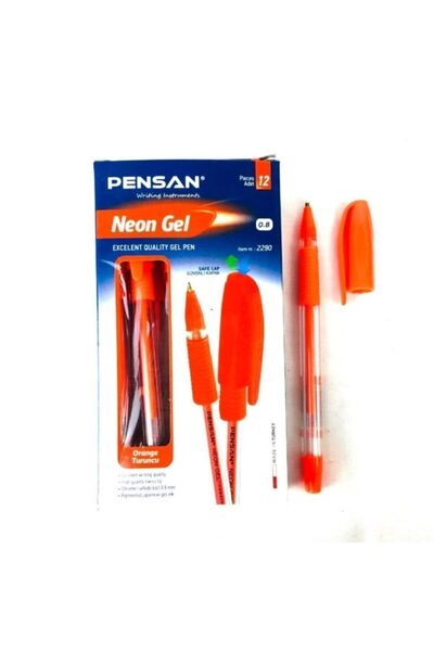 Pensan قلم حبر جاف نيون جل 1 ملم، عبوة من 12 قلم