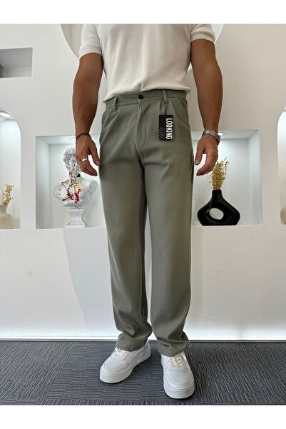 UTTBASİC Haki Fitilli Pileli Baggy Pantolon