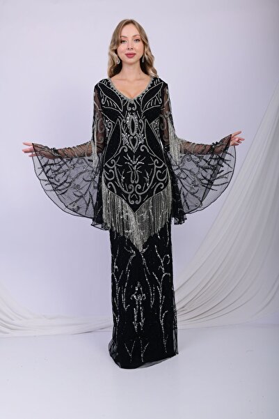 GATSBYLADY LONDON LUCİNA - EL İŞLEMELİ , TAŞ PÜSKÜLLÜ ELBİSE