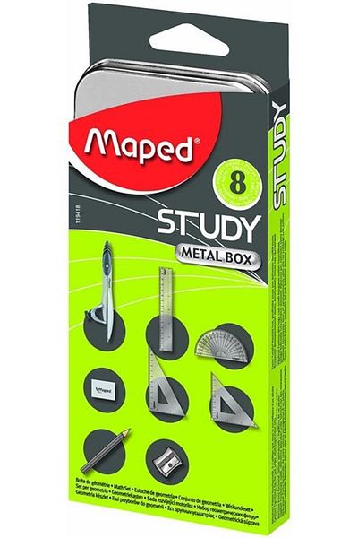 Maped Study Nickel Jib Set with Cardboard Case 8 Pieces3154141194184