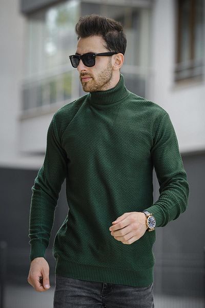 Oksit Seka 500 Ανδρικό Slim Fit Full Fisherman Πουλόβερ - Κυψελοειδή πλεκτό