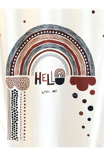 Lolla Hello Rainbow Figured Background Curtain 78