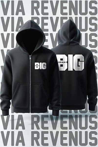 Vordevia سترة صوفية بغطاء للرأس بسحاب للجنسين من Dream Big - مطبوعة من الأمام والخلف