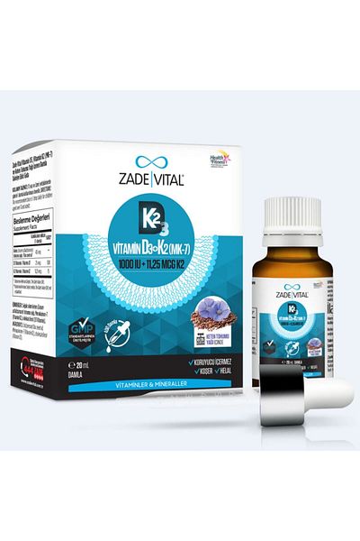 Zade Vital Vitamin D3K2 - 1000 IU Drops 20 ml