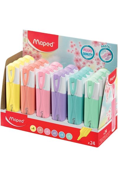 Maped Highlighter (Marking Pen) Pastel Mixed Color (Pack of 24)3154147425381