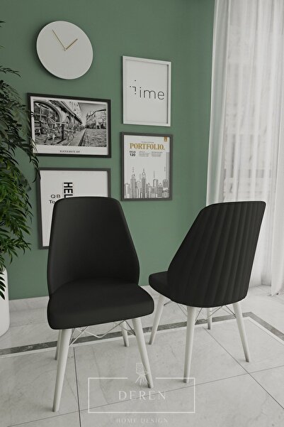 DEREN HOME Mabel Serisi 4 Adet Siyah Mutfak Ve Salon Sandalyesi