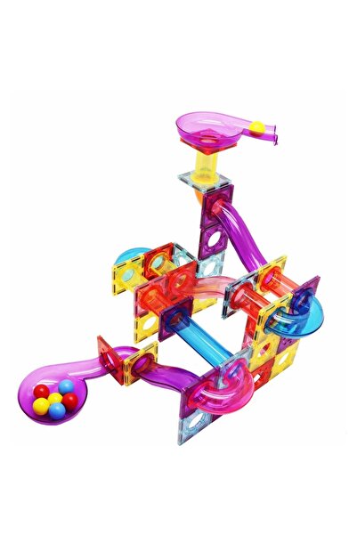BAŞEL OYUNCAK Magnescape Magnetic Tiles Marble Run Building Block 106 Parça