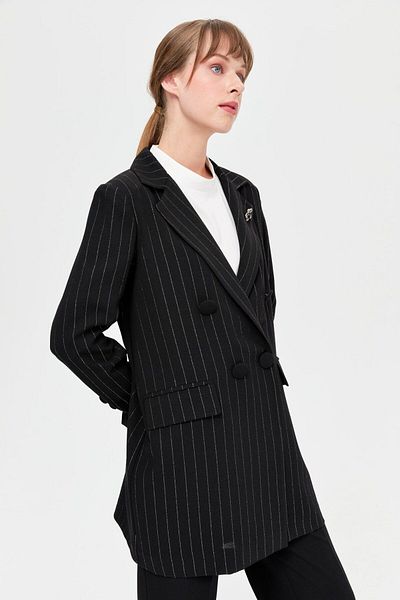 Esswaap Black Double-Breasted Trousers Set