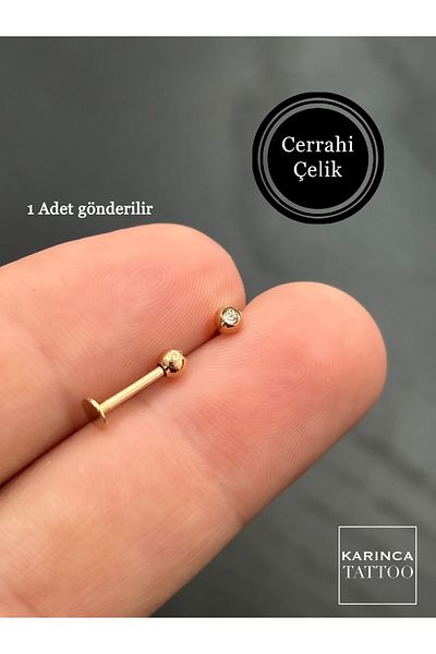 Karınca Piercing Stone Detailed Rose Piercing Tragus