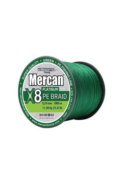 Mercan Green Pe Braid - Platinum X8, 1000m Line