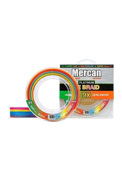 Mercan Platinum X9 Multicolour 150m Pe Braid - Reel Fishing Line