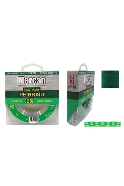 MERCAN MİSİNA Mercan Platinum Pe 9x pletena struna 150 m zelena ribolovna struna