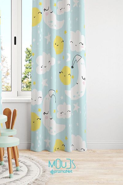 Moud's Suede Digital Printed Extra String - Children's and Baby's Room Single Wing