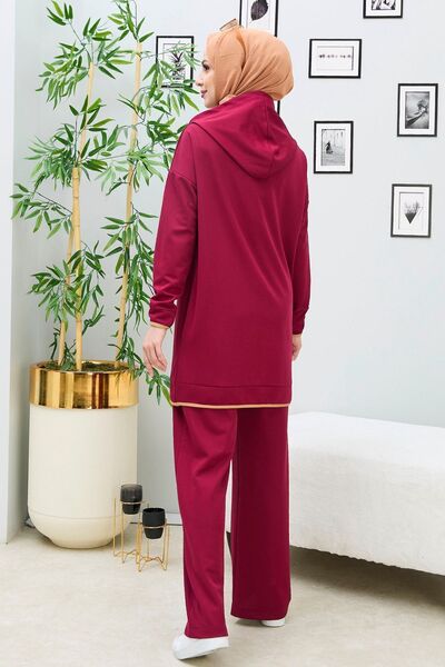 TOFİSA Tunik+Pantolon Bordo - 13027-BORDO